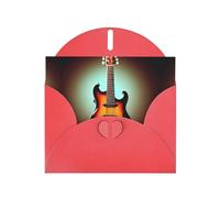 Guitar Bass Music Musical Instrument print Double sided pearl thank-you card, party invitation card, fit for all occasions