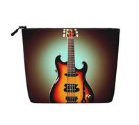 Guitar Bass Music Musical Instrument Print Purse Cosmetic Travel Bag for Toiletries with Zipper Reusable Multipurpose Organizer