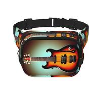Guitar Bass Music Musical Instrument Print Waist Pack Square Waist Bag Workout Hiking Running Travel Gym Pretty Zipper Fashion