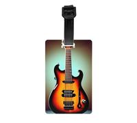 Guitar Bass Music Musical Instrument Print Waterproof Luggage Tags Suitcases Identification Labels Business Family Vacations