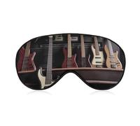Guitar Bass Music Musical Instruments Blackout Sleep Eye Mask, Ventilated Fabric, Adjustable Wearing Style, Zero Pressure Sleeping Mask Soft Skin Friendly Eyeshade for Women Men