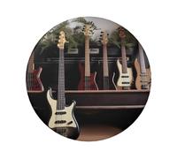 Guitar Bass Music Musical Instruments Button Pins 1 Pc, 2.4 Inch Round Button Badges Metal Personalized Picture Photo Pin Buttons Kit For Craft Supplies Christmas Diy Party Projects, 1 PC, One Size