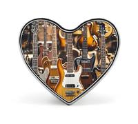 Guitar Bass Music Musical Instruments Buttons Pin Memorial Boutonniere for Wedding Groom Bride, Customize Lapel Heart Pin for Christmas, Men Women Costume Decorative Fashionable Brooches