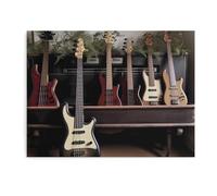 Guitar Bass Music Musical Instruments Canvas Wall Art Wall Painting Modern Prints Artwork Posters Unframed for Living Room Bedroom Kitchen Home Decor 15.7x11.8inch