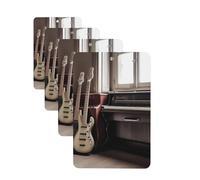 Guitar Bass Music Musical Instruments Car Air Freshener Cards Set of 4 Pieces Long Lasting Hanging Scented Cards for Bedroom Wardrobe Car Aromatherapy Tablets for Men Women Rearview Mirror Pendant