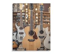 Guitar Bass Music Musical Instruments Cotton And Linen Hanging Poster Picture Painting Posters Wall Decor Living Room Wall Hanging Gifts Home Bedroom Decor Modern Framed Artwork Decor