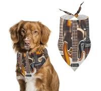 Guitar Bass Music Musical Instruments Dog Bandanas Adjustable Bib Party Pet Decorations Cute Dog Triangle Scarfs for Small Medium Puppy Cat Costume Accessory