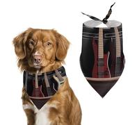 Guitar Bass Music Musical Instruments Dog Bandanas Adjustable Bib Party Pet Decorations Cute Dog Triangle Scarfs for Small Medium Puppy Cat Costume Accessory
