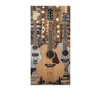 Guitar Bass Music Musical Instruments Door Decorative Banner Door Backdrop Door Cover Sign Background Supplies Porch Sign Photo Background for Holiday Birthday Party Indoor Outdoor Decor