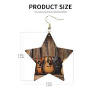 Guitar Bass Music Musical Instruments Elegant Leather Star Earrings-Fashionable And Unique Accessories For Everyday Wear