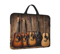 Guitar Bass Music Musical Instruments Print Protective 14 Inch Laptop Case,Laptop Sleeve With Handle Compatible,Carrying Computer Bag
