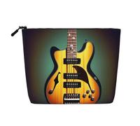 Guitar Bass Music Musical Instruments Print Purse Cosmetic Travel Bag for Toiletries with Zipper Reusable Multipurpose Organizer