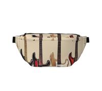 Guitar Bass Music Musical Instruments Printed Fanny Pack Waist Bag for Men Women, Adjustable Bumbags Hip Bum Bag Travel Crossbody Bags Sports Running Hiking Belt Bag