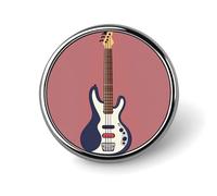 Guitar Bass Music Musical Instruments Round Badge Personalized Metal Lapel Pin Badges Fit Clothing Bags Hat Humorous Printed Brooch Badge Party Decorations Accessories for Men Women