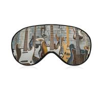 Guitar Bass Musical Instrument Sleep Mask Light Blocking Eye Cover Polyester Eye Mask with Elastic Strap Blindfold for Side Sleeper Sleeping Masks Face Hugging for Women Men Travel