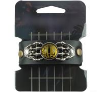 Guitar Bass Mute Wrap with Eyes Graphic Design Uses Non-Slip Elastic and Zinc Alloy Closure for Repeatable Positioning and Performance (Yellow)