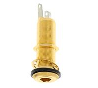 Guitar Bass Pickup Threaded Cylinder 6.35 mm Jack Output Socket Golden