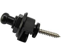 Guitar Bass Round Head Strap Locks Buttons Schaller-Style Security Straplocks System for Fender Stratocaster Telecaster Parts Electric Acoustic Guitar Replacement, Black