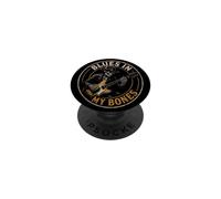 Guitar Blues In My Bones Skeleton Music Guitarist Gift PopSockets Adhesive PopGrip