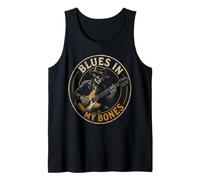 Guitar Blues in My Bones Skeleton Music Guitarist Gift Tank Top