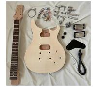Guitar Body 22 Fret Flame Maple Veneer Body Electric Guitar DIY Kit Dot Needle Inlay