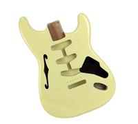 Guitar Body DIY Accessory Electric Guitar Alder Wood Body With F Holes Yellow Body In High Gloss Finished For SSS Semi-hollow DIY Body