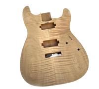 Guitar Body DIY Accessory Unfinish Electric Guitar Body Alder With Flame Maple Top