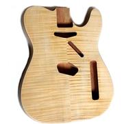 Guitar Body DIY Accessory Unfinish Electric Guitar Body With Flame Maple Veneer For DIY Guitars