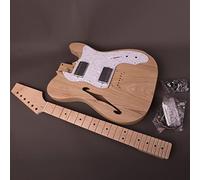 Guitar body DIY Electric Guitar Kit Semi-Hollow Body With F Holes Maple Neck 22 Frets Truss Rod Adjust Guitar DIY Accessory