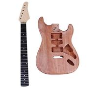 Guitar body Elctric Guitar Kit Okoume Wood Body Maple Neck Black Pickguard For ST DIY Guitar Parts Guitar DIY Accessory