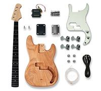 Guitar body Electric Bass Guitar Body & Neck Kit Maple Neck Wood Body Barrel Unfinished Project All DIY Bass Guitar Parts Guitar DIY Accessory