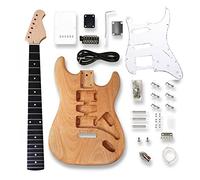 Guitar body Electric Guitar Body & Neck Kit Okoume Wood Barrel Maple Neck 22 Frets White Pickguard Unfinished Project DIY Guitar Parts Guitar DIY Accessory