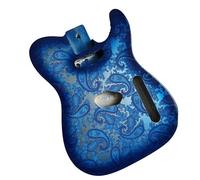 Guitar body Kits Blue Pattern Solid Mahogany Wood Electric Guitar Body Gloss Barrel