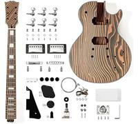 Guitar body New 6 String Guitar Kit Zebrawood Solid Body For LP Style Electric Guitar Builder Kit Guitar DIY Accessory