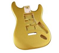 Guitar Body Replacement Kit Electric Guitar Body DIY Adult Wooden Instrument Replacement Kit(Gold)