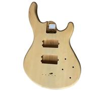 Guitar Body Replacement Kit Music Lovers Natural Color Solid Wood 4 Or 5 String Electric Bass Body Right Hand HH Pickups