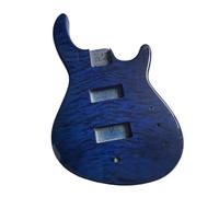 Guitar Body Replacement Kit Solid Basswood Maple Veneer DIY Guitar Kit Blue 4 String Electric Bass