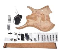 Guitar Body Unfinished DIY 7 Stings Headless Electric Guitar Kit ASH Body Maple Wenge Neck 24 Frets(Maple)