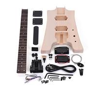Guitar body Unfinished DIY Electric Guitar Kit Basswood Body Rosewood Fingerboard Maple Neck Without Headstock Guitar DIY Accessory