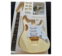 Guitar Body Unfinished Double Rocker Electric Guitar Production Kit Tiger Maple Basswood Solid Wood Body(A4)