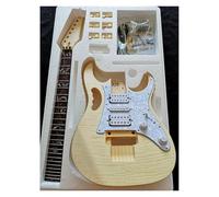 Guitar Body Unfinished Double Rocker Electric Guitar Production Kit Tiger Maple Basswood Solid Wood Body(A16)