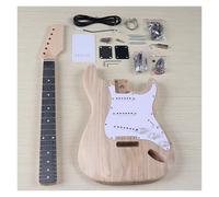 Guitar Body Unfinished Double Shake Electric Guitar Kit Assembly DIY 6 String 22 Fret Accessories(Paulownia)