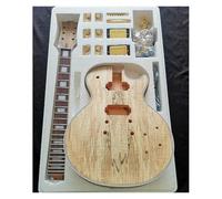 Guitar Body Unfinished Electric Guitar Full Set Combination Mahogany Solid Wood Body Map Stain Pattern(H15)