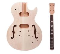 Guitar Body Unfinished Electric Guitar Kit 22 Fret Neck Rosewood Fretboard Mahogany Maple Body