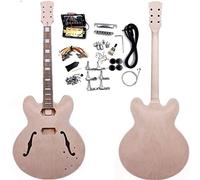 Guitar body Unfinished Electric Guitar Kit Maple Guitar Neck And Guitar Body DIY Hollow Electric Guitar Guitar DIY Accessory