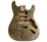 Guitar Body Unfinished Paulownia Gold Silver Foil Sealed With Paint Electric Guitar Body DIY Replacement(Gold)