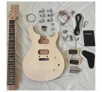 Guitar Body Unfinished Small Double Swing 24 Fret Flame Maple Veneer Body Electric Guitar DIY Kit Lower Flyer Inlay