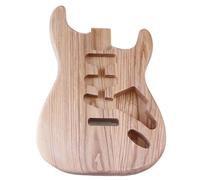 Guitar Body Unfinished Three Single Ash Wood Electric Guitar Body Modified DIY Instrument Accessories Barrel(With holes)