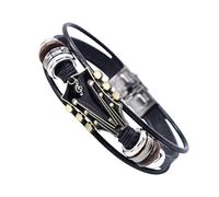 Guitar Bracelet,Rock Style Guitar Shape Wristbands | Music Theme Jewelry, Hand-Woven Multilayer Wristbands for Him, Refer to description, zinc alloy and PU leather, Unisex