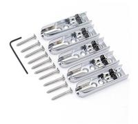 Guitar Bridge 5 String Guitar Single Individual Bridge Saddles Tailpiece 3 Hole With Screw For Bass Accessories(Silver)